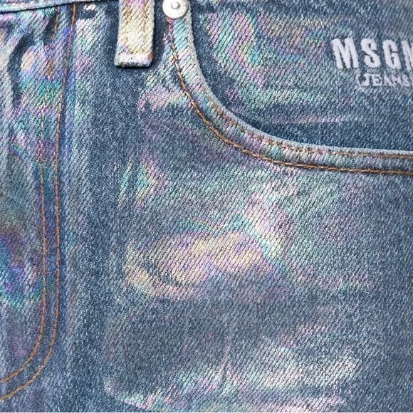 MSGM Blue Straight Leg High-Waisted Jeans - Picture 7 of 9